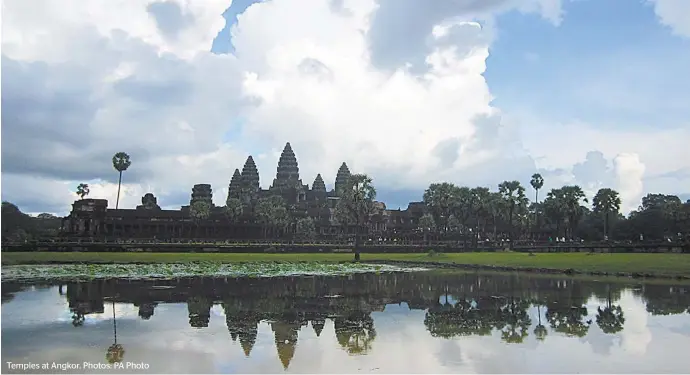  ??  ?? Temples at Angkor. Photos: PA Photo