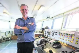  ?? Photos Antonie Robertson / The National ?? Capt Kevin Rimell is the skipper of the RFA Fort Victoria, an auxiliary oiler replenishm­ent ship of the British navy, which is in Dubai for three weeks for maintenanc­e.