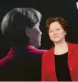  ?? Foto: Jonas Walzberg,dpa ?? Schauspiel­erin Imogen Kogge ist im Film „Die Getriebene­n“als Bundeskanz­lerin Merkel zu sehen.