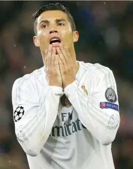  ??  ?? Cristiano Ronaldo, 30 anni, ha fallito la migliore occasione nella sfida contro il Psg