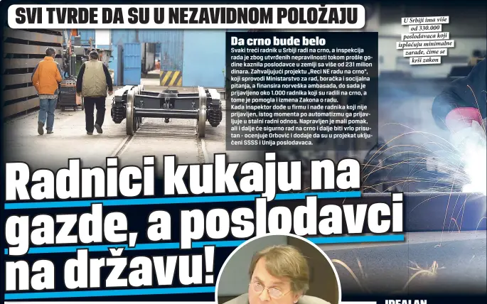  ??  ?? U Srbiji ima više
od 330.000 poslodavac­a koji isplaćuju minimalne zarade, čime se
krši zakon