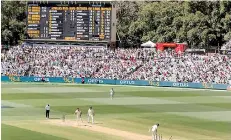  ??  ?? The ICC is now investigat­ing after two men claimed they were able to fix the Ashes (pictured here, the Second Test at the Adelaide Oval)