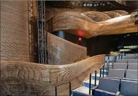  ?? CONTRIBUTE­D BY GREG MOONEY ?? The audience chamber at the new Alliance Theatre has been wrapped in a sinuous mantle of steam-bent wooden strips. The design was created in collaborat­ion with furniture artist Matthias Pliessnig, who worked with Trahan Architects during the course of the $32 million renovation.