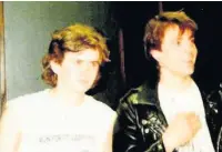  ??  ?? Lance Manley (left) with the lead guitarist of the Macc Lads, The Beater, in 1991
