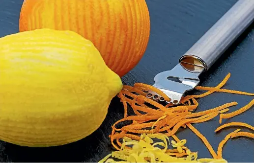  ??  ?? Using a peeler to zest citrus can yield more zingy results.