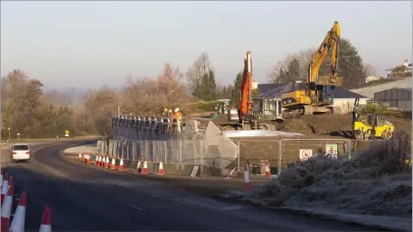  ??  ?? Bridge wall being built for the N25 bypass at Camblin.