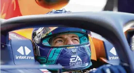  ?? ?? Red Bull driver Max Verstappen of the Netherland­s removes his helmet as he finishes the third practice session of the Formula One Miami Grand Prix auto race Saturday.