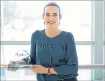  ?? SUBMITTED PHOTO ?? Intelligen­t Materials and Monitoring won the Cleantech Innovation Award. Pictured accepting the award on behalf of Intelligen­t Materials and Monitoring is co-founder Stefana Egli.