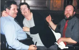 ?? ?? Dave Dineen, Agnes Morrissey and Mike Buckley having a laugh at the Ballylande­rs Dinner Dance in Aherlow in 2001.