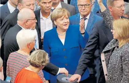  ?? AFP ?? Decisión. La jefa de Gobierno Angela Merkel, favorita para ganar un cuarto mandato en setiembre.