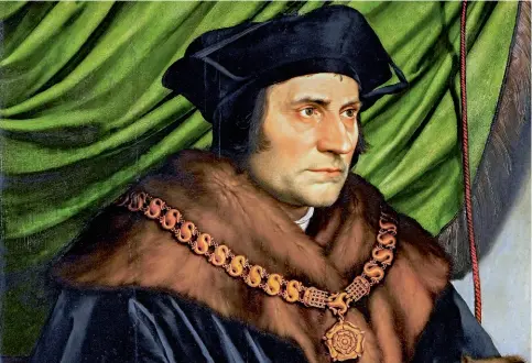  ??  ?? Sir Thomas More (1527), de Hans Holbein le Jeune ; The Frick Collection de New York. C’est Érasme. qui a fait se rencontrer l’artiste, un ami très proche, et le chancelier. Juste retour des choses. More avait introduit l’érudit hollandais à la cour d’Angleterre et l’avait présenté à Henri VIII, alors simple duc d’York et âgé de 8 ans.