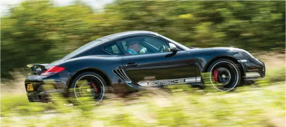  ??  ?? The Cayman R was something of a toe in the water exercise as to turning the Cayman into a lightweigh­t road racer, and Porsche drew the line at any significan­t power increase