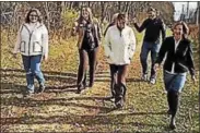  ?? SUBMITTED PHOTO ?? On National Rural Health Day 2016, members of the Live Well Committee conducted a walking meeting on the Oneida Rail Trail Monday Mile.