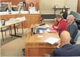  ??  ?? Santa Fe Public Schools Superinten­dent Veronica García, far side of the table, testifies Tuesday before the Legislativ­e Education Study Committee regarding specialedu­cation funding. The state maintains that some 55 of the state’s 89 school districts...