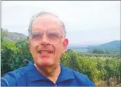  ?? COURTESY OF STEVE D’ADOLF ?? Steve d’Adolf takes a selfie at a winery in Santiago, Chile, a trip he won in a sweepstake­s.