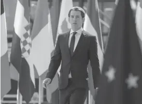  ??  ?? Le chancelier autrichien Sebastian Kurz au sommet européen, le 29 juin 2018 à Bruxelles