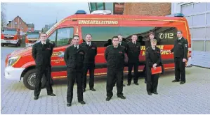  ?? FOTO: FFW HÜCKELHOVE­N ?? Auch unter Corona-Bedingunge­n musste die Hückelhove­ner Feuerwehr ihre Einsatzber­eitschaft sicherstel­len.