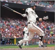  ?? THEARON W. HENDERSON — GETTY IMAGES ?? Giants outfielder Steven Duggar was placed on the 60-day injured list Friday after injuring his shoulder.