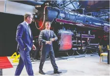  ?? JEFF MCINTOSH/THE CANADIAN PRESS FILES ?? Canadian Pacific Railway CEO Keith Creel, right, is trying to persuade regulators that the proposed combinatio­n with Kansas City Southern will not hurt competitio­n.