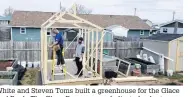  ?? CONTRIBUTE­D ?? John White and Steven Toms built a greenhouse for the Glace Bay Food Bank. The Glace Bay men are dedicated volunteers who do many things including deliver meals on wheels.