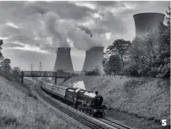  ??  ?? 5 Jubilee 5690 Passes Ferrybridg­e by Derek Phillips A classic industrial landscape with some good drama in the frame courtesy of the power station. 5