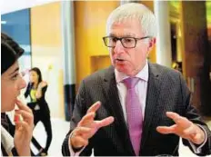  ?? Ahmed Ramzan/Gulf News ?? Expanding horizons Tim Groser, Minister of Trade, Minister for Climate Change Issues, at the opening of the New Zealand Consulate General at Jumeirah Emirates Towers yesterday.