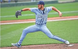  ?? KEN RUINARD/USA TODAY NETWORK ?? North Carolina pitcher Dalton Pence, seen during a 2023 game against Clemson, has been strong out of the bullpen with a 0.59 ERA.