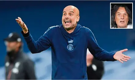  ??  ?? Meddling Pep: Hans-Wilhelm Mueller-Wohlfahrt (inset) said he left Bayern because Pep Guardiola interfered in medical matters. — AFP