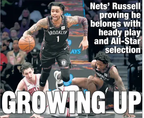  ?? Getty Images ?? PRO MOVE: D’Angelo Russell, who came into this season needing to prove himself, has led the Nets into playoff contention and earned his first All-Star berth with a season that has GM Sean Marks saying the guard is “rounding out into a pro.”