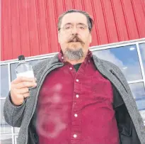  ?? AARON BESWICK/SALTWIRE NETWORK ?? Thomas Steinhart, owner of Steinhart Distillery, has started production of hand sanitizer at his Arisaig, Antigonish County, facility.