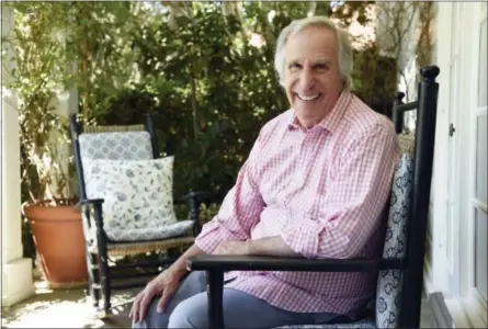  ?? PHOTO BY CHRIS PIZZELLO — INVISION — AP ?? In this photo, Henry Winkler poses for a portrait at his home in Los Angeles. Winkler stars with George Foreman, Terry Bradshaw and William Shatner in “Better Late Than Never,” a four-episode reality series documentin­g their 35-day trip through Japan,...
