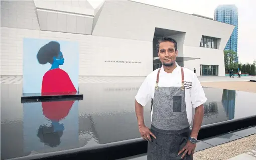  ?? ANDREW FRANCIS WALLACE PHOTOS/TORONTO STAR ?? Diwan chef Shen Ousmand, outside the Aga Khan Museum, did not always know he wanted to be a chef. But tasting his food, you’d never guess.