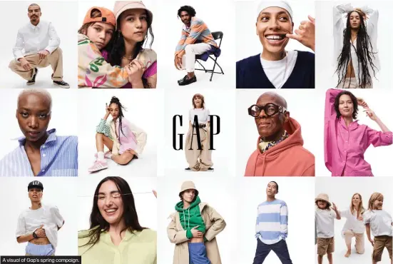  ?? ?? A visual of Gap’s spring campaign.