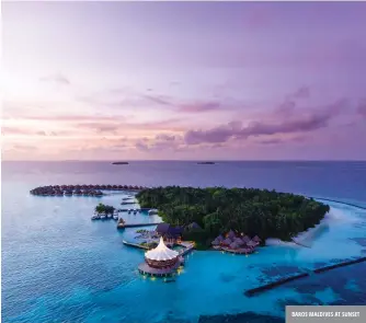 ??  ?? baros maldives at sunset