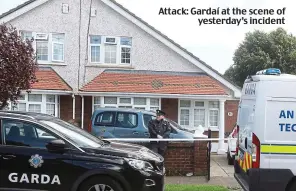  ??  ?? Attack: Gardaí at the scene of yesterday’s incident