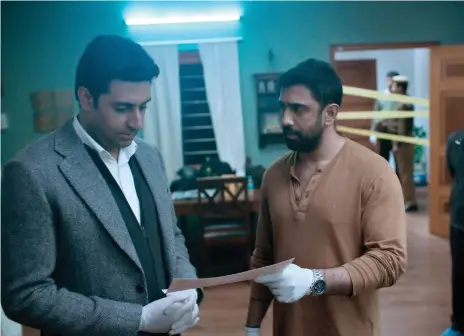  ??  ?? Abhishek Bachchan as Avinash Sabharwal, left, and Amit Sadh as Kabir Sawant, in Amazon’s ‘Breathe: Into the Shadows’