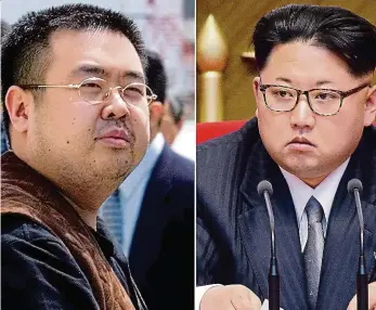  ?? Foto: ČTK ?? Dva bratři, kteří se nemuseli Kim Čong-nama (vlevo) dal zřejmě zabít Kim Čong-un.