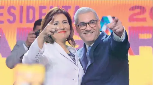  ?? FE ?? Gonzalo Castillo y Margarita Cedeño son los candidatos del PLD.