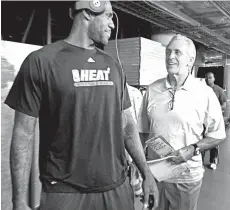  ?? RON T. ENNIS/FORTWORTH STAR-TELEGRAM ?? LeBron James won two NBA titles with the Heat under team boss Pat Riley.