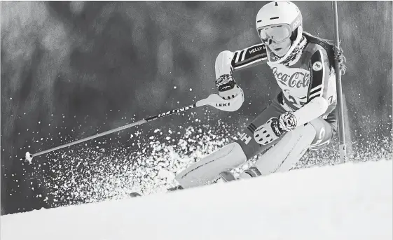  ?? JOEL MARKLUND THE ASSOCIATED PRESS ?? Mollie Jepsen of Canada competes in the Alpine Skiing Standing Women's Super Combined at the Jeongseon Alpine Centre in Jeongseon, South Korea.