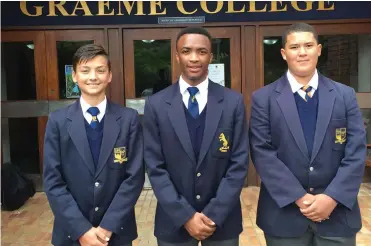  ?? Photo: Supplied ?? Graeme Cricket cricket achievers for the past weekend included, from left to right, Jayden Roesdorff who took 6 wickets for 8 runs (U14A vs VP), Sihle Mginywa took 5 for 12 (1sts vs VP) and Dean van Heerden, 5 for 9 (U13A vs Muir).