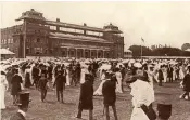  ??  ?? Albert Trott, right, who hit the ball over Lord’s pavilion, above. Below, Philippa Fawcett