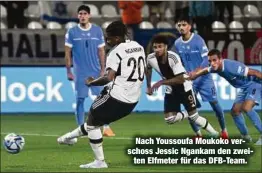  ?? ?? Nach Youssoufa Moukoko verschoss Jessic Ngankam den zweiten Elfmeter für das DFB-Team.