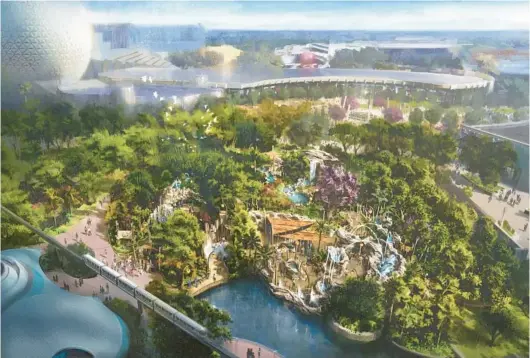  ?? WALT DISNEY CO. /COURTESY PHOTO ?? A Disney-supplied rendering shows Journey of Water, Inspired by Moana, from above. No opening date for the Epcot attraction has been announced.