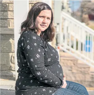  ?? J.P. MOCZULSKI FOR THE TORONTO STAR ?? Marta Bedard, who is eight months pregnant, spent years working to become a full-time teacher before getting a layoff notice following the Ford government’s cuts to funding and local grants.