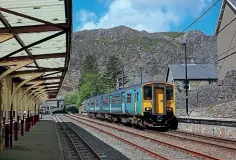  ?? JAMIE SQUIBBS ?? Left: In Arriva livery, No. 150217 works the 10.12 Llandudno to Blaenau Ffestiniog and arrives into the former slate mining town on May 19 with a Transport for Wales service.