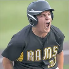  ??  ?? South Side Beaver’s Dan Luketic reacts after scoring against Brownsvill­e in a 7-5 win. South Side advances to the state championsh­ip game at Penn State University.