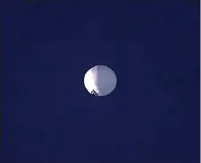  ?? AP FILE ?? A high altitude balloon floats over Billings, Mont., last week. It was shot down over South Carolina.