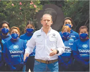  ??  ?? Santiago Taboada Cortina, candidato del PAN, manifestó que en Benito Juárez la prioridad es el bienestar y la tranquilid­ad de todos los vecinos.