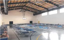 ??  ?? Emergency cyclone shelters at the Tennant Creek High School have been set up to accommodat­e up to 120 evacuees
